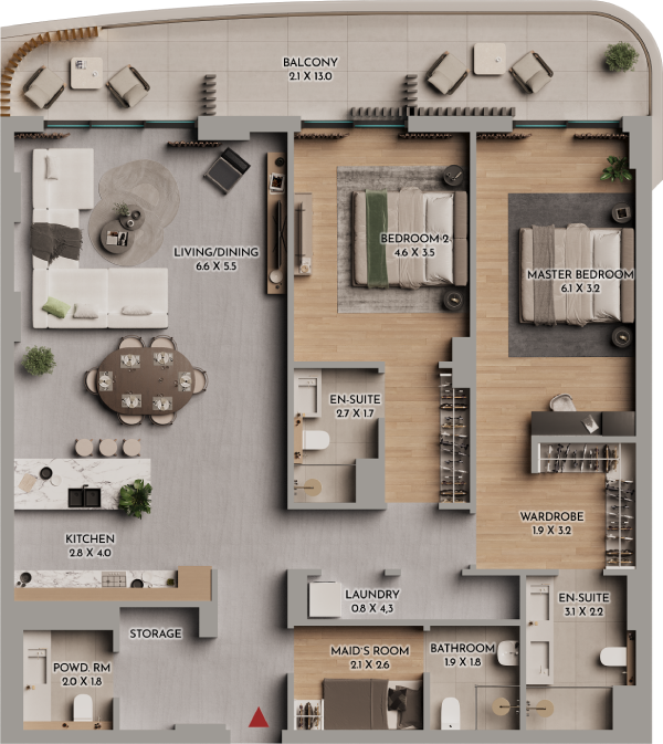 Floor plan of A204
